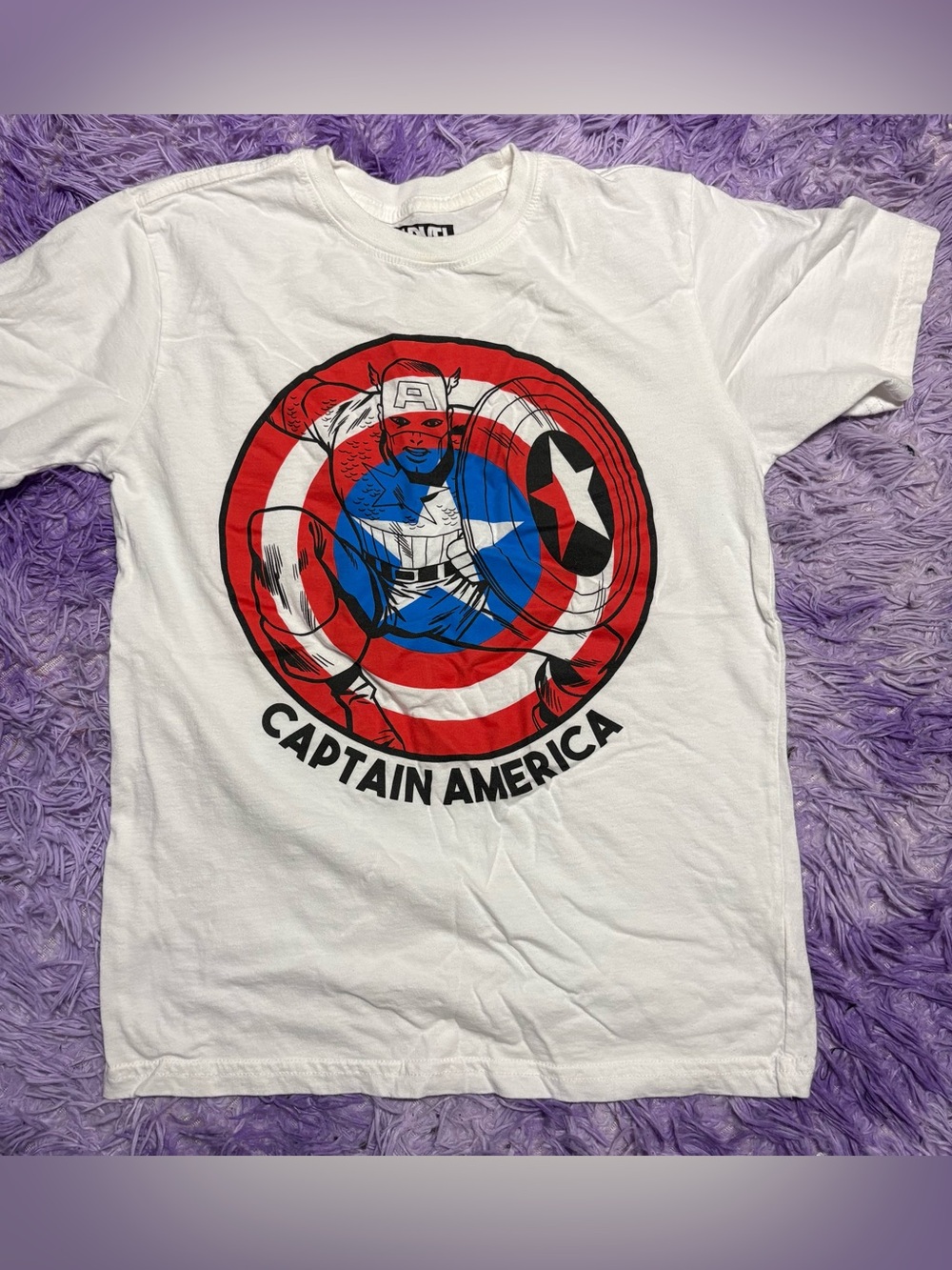 Marvel Captain America Short Sleeve Tee - White/Red/Blue